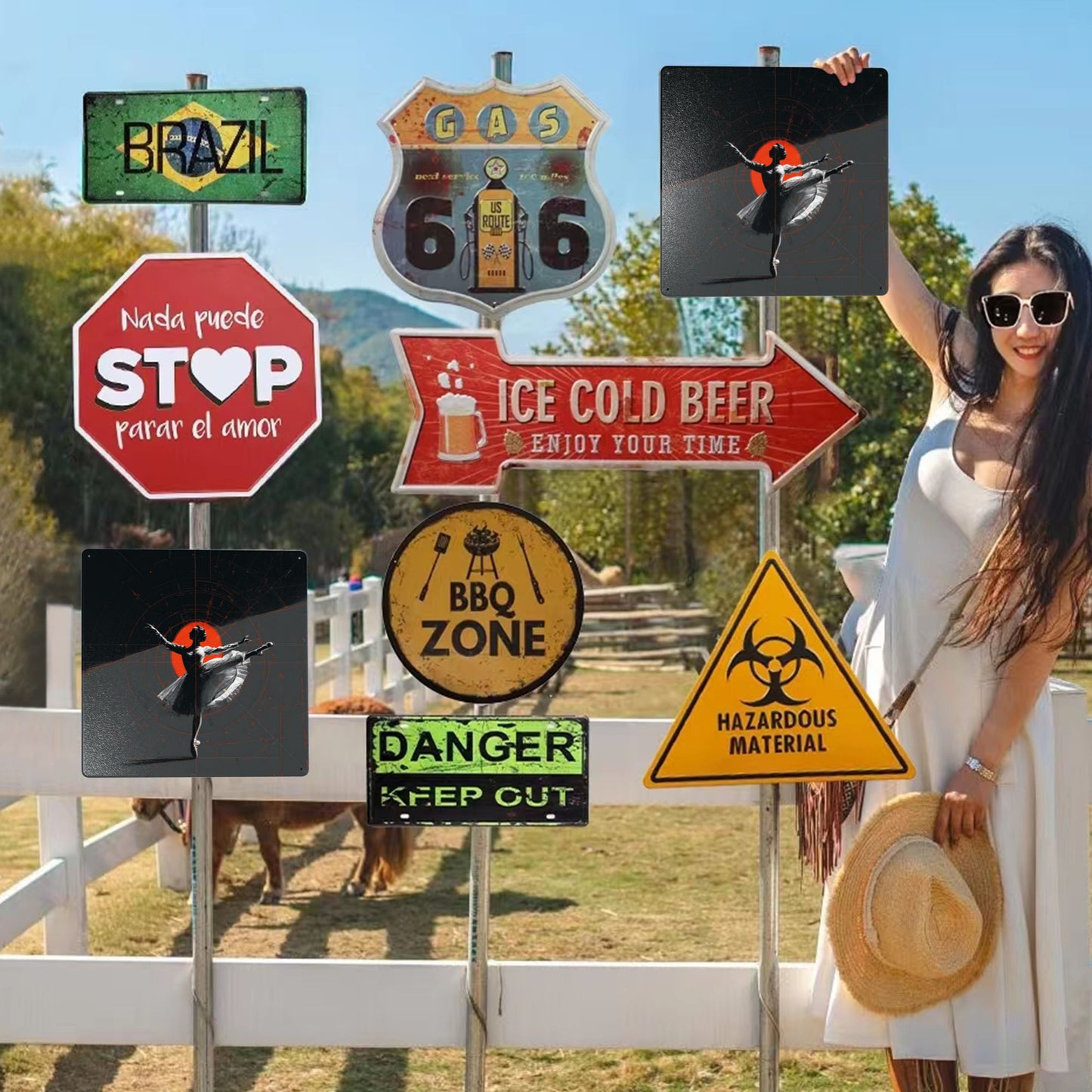 Grace Ignited – Ballerina Modern Tin Wall Art | Abstract Industrial Metal Poster | 12"x12" | Waterproof | Pre-Drilled & Easy to Hang