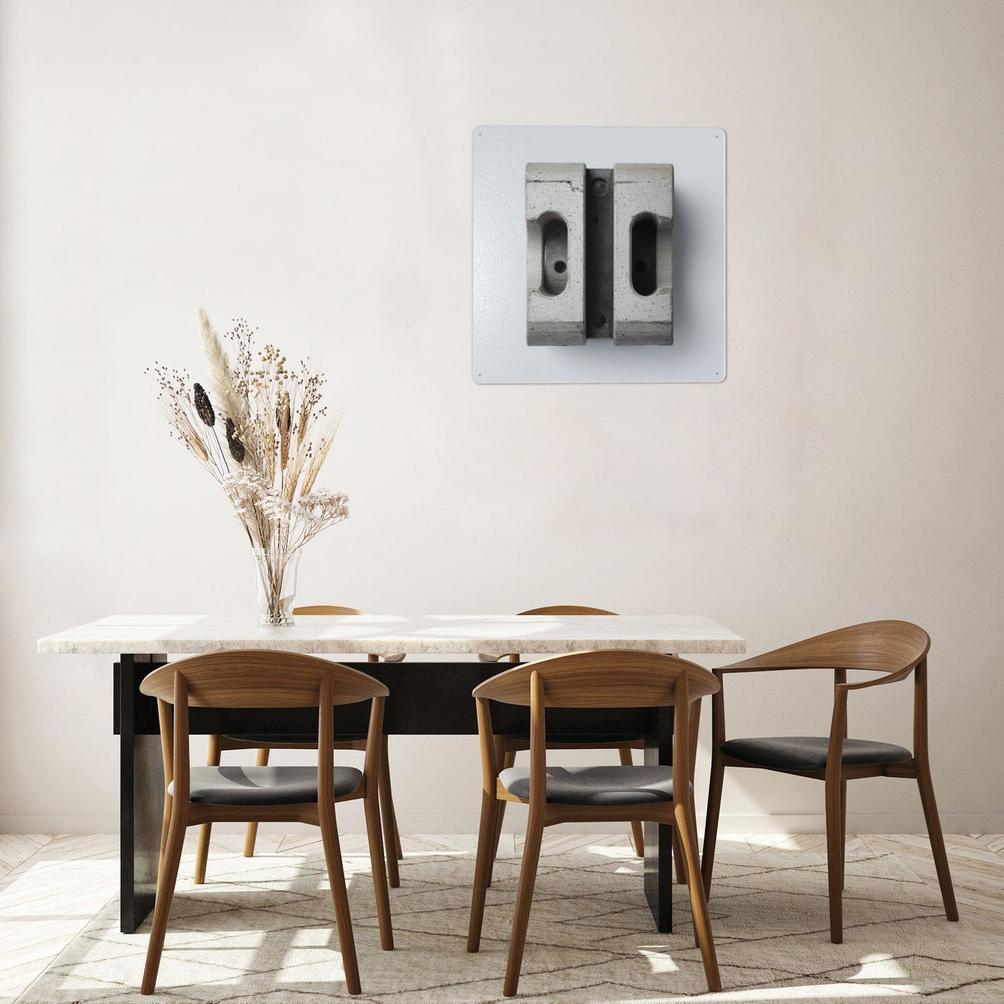 Concrete Brick Style Industrial Tin Metal Wall Sign | 12"x12" Square Plate | Waterproof, Rustproof with Pre-Drilled Holes