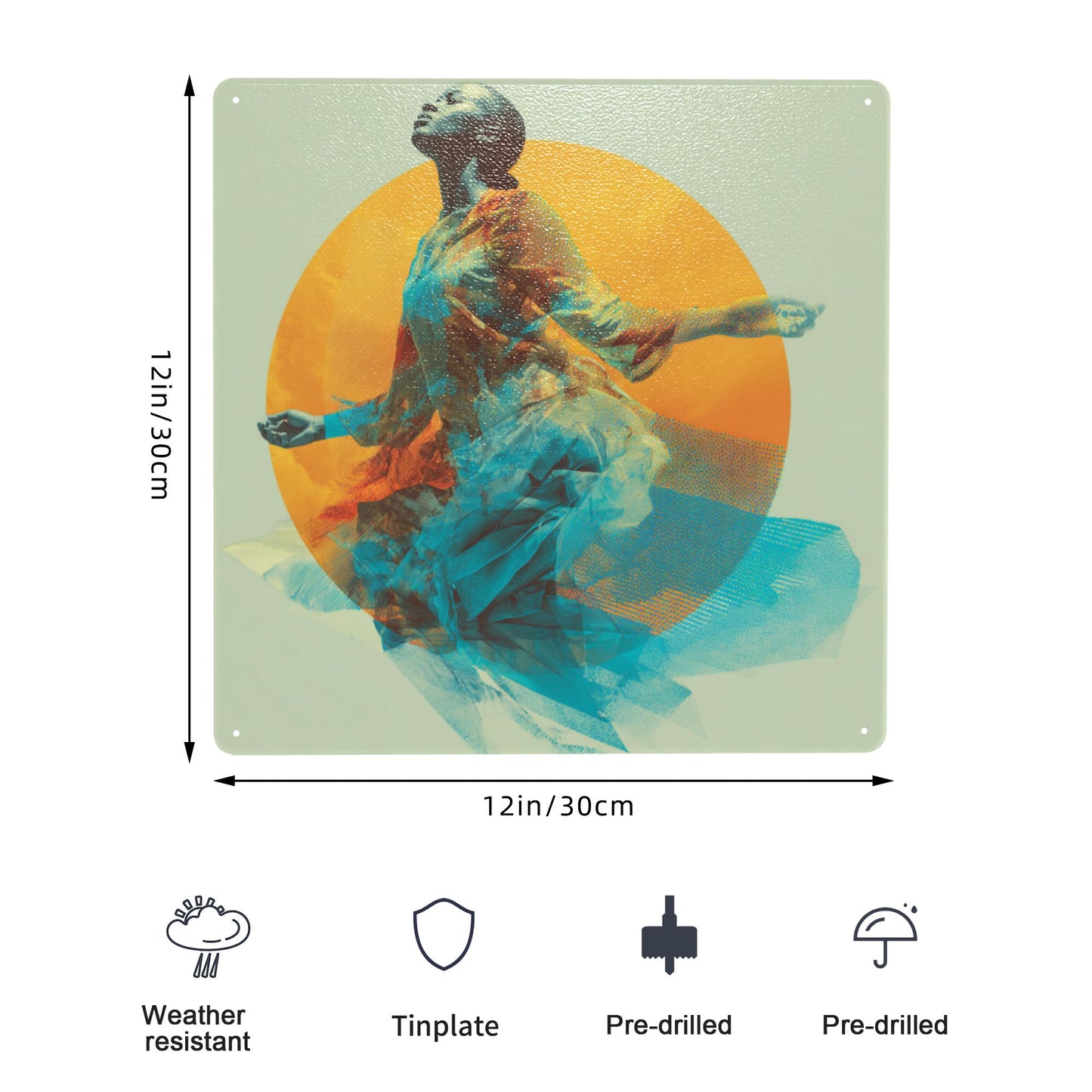 Ethereal Rise Wall Art | 12"x12" Tinplate Sign | Awakening Soul Series Metal Poster