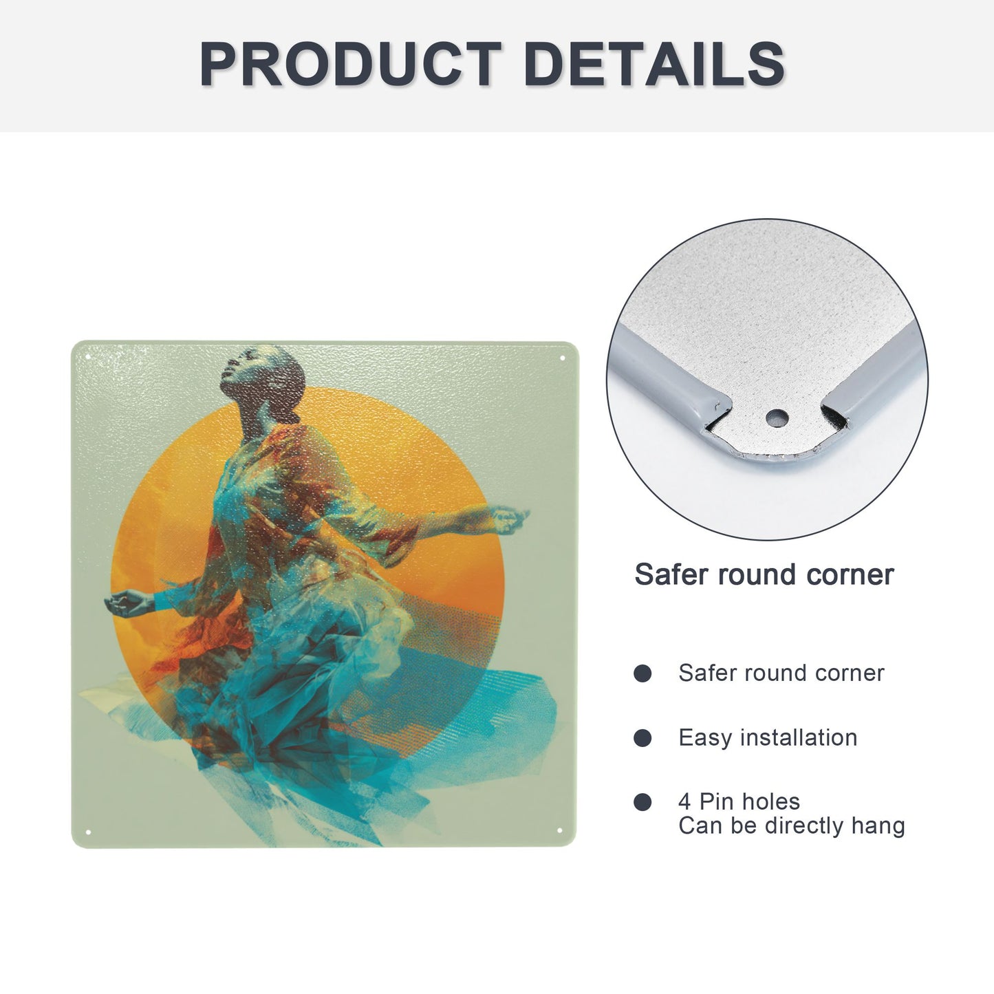 Ethereal Rise Wall Art | 12"x12" Tinplate Sign | Awakening Soul Series Metal Poster