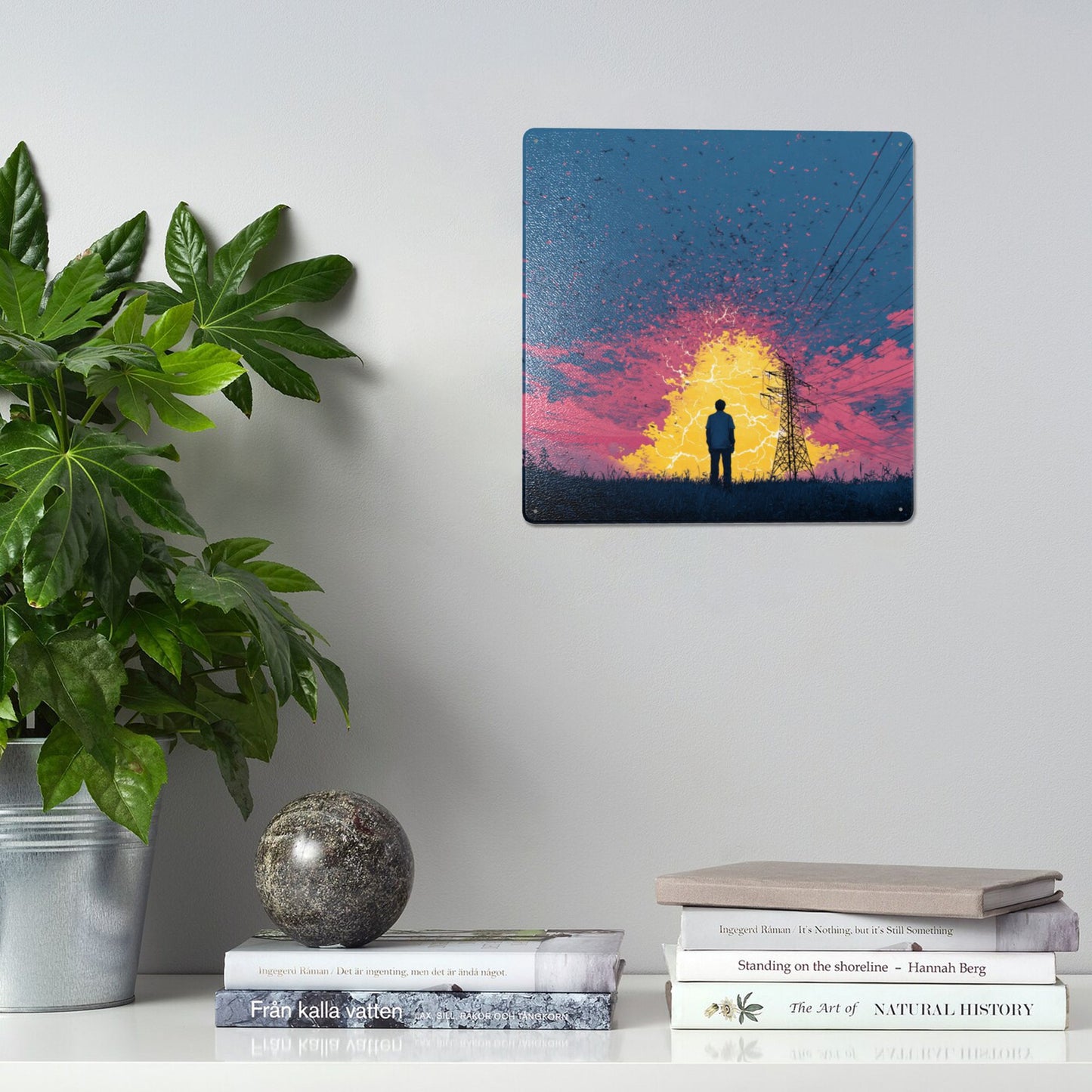 Gate of Electricity | Power Line Theme Tin Wall Art | 12"x12" Emotional Metal Poster