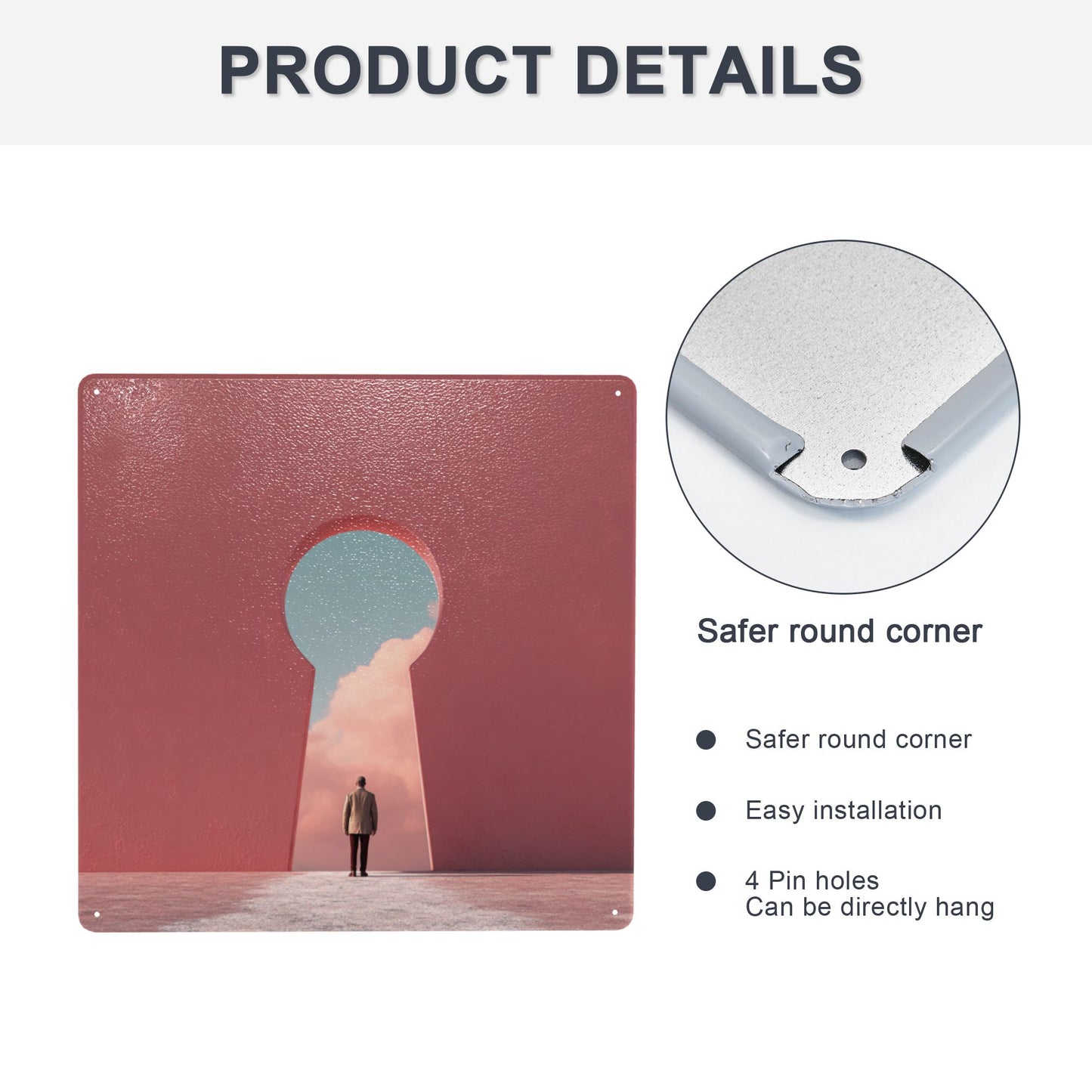 The Keyhole View | Portal to Possibilities Tin Wall Art | 12"x12" Dreamscape Metal Poster