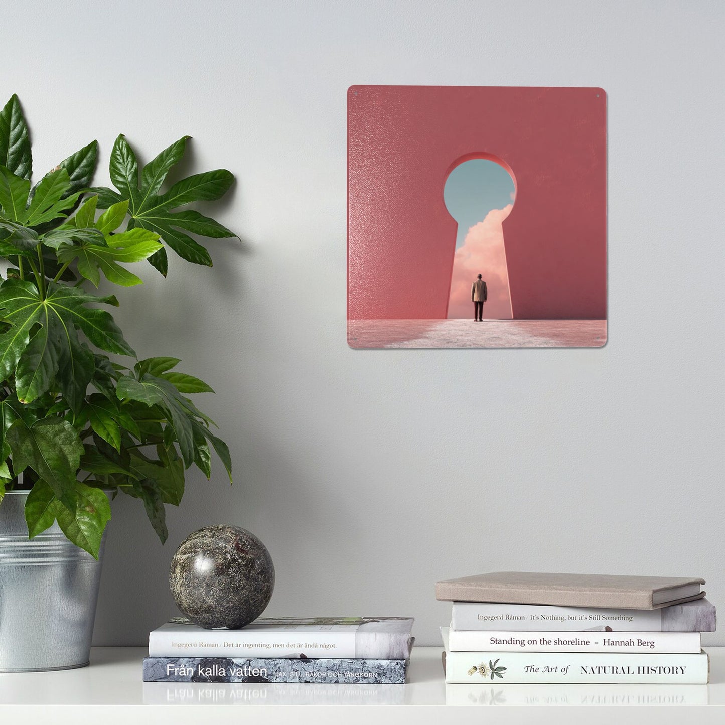 The Keyhole View | Portal to Possibilities Tin Wall Art | 12"x12" Dreamscape Metal Poster