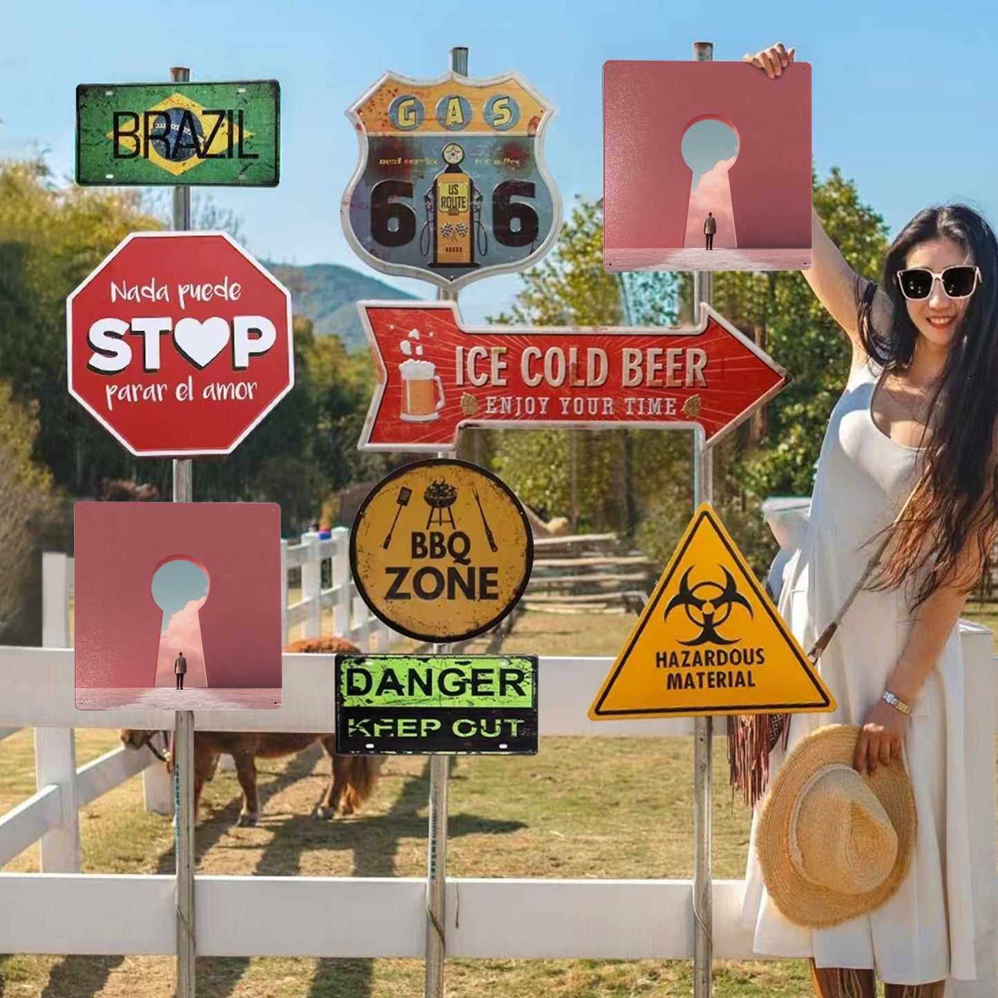 The Keyhole View | Portal to Possibilities Tin Wall Art | 12"x12" Dreamscape Metal Poster