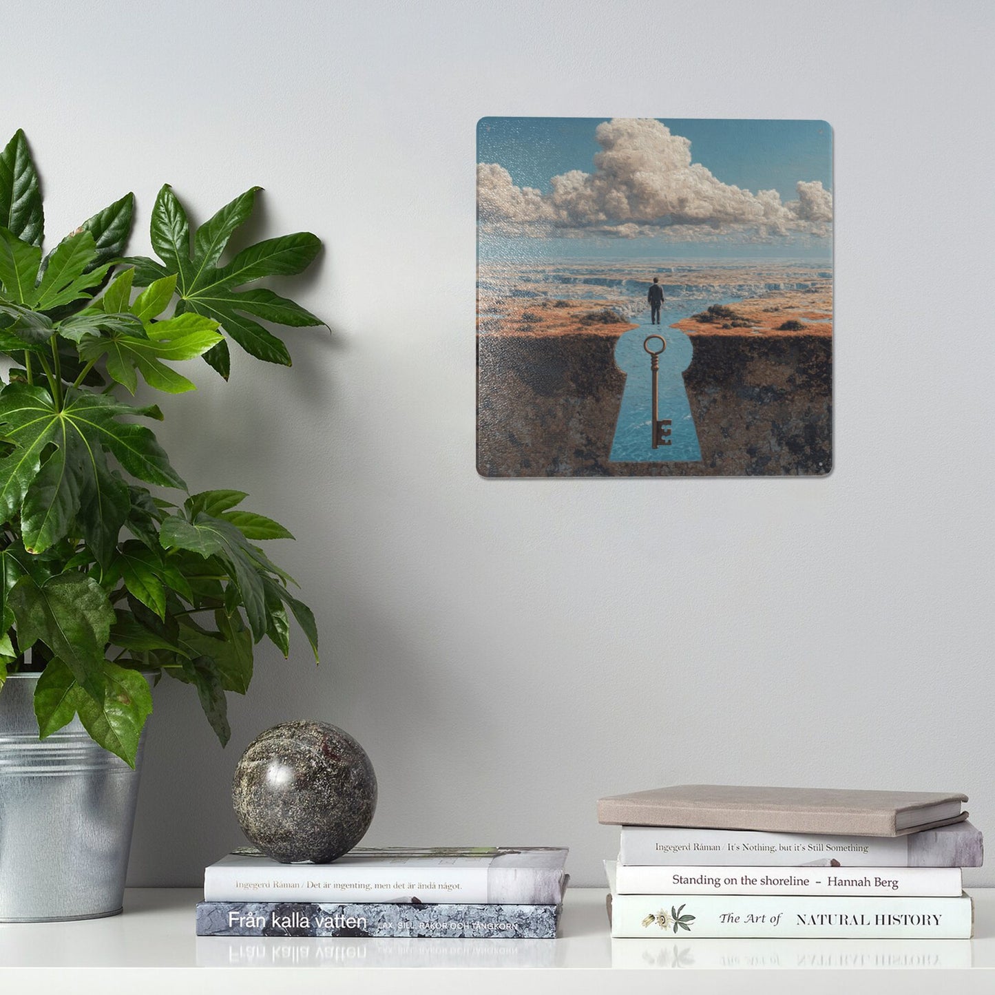 The Path Is the Key | Surreal Tin Wall Art | 12"x12" Inspirational Metal Poster with Pre-Drilled Holes
