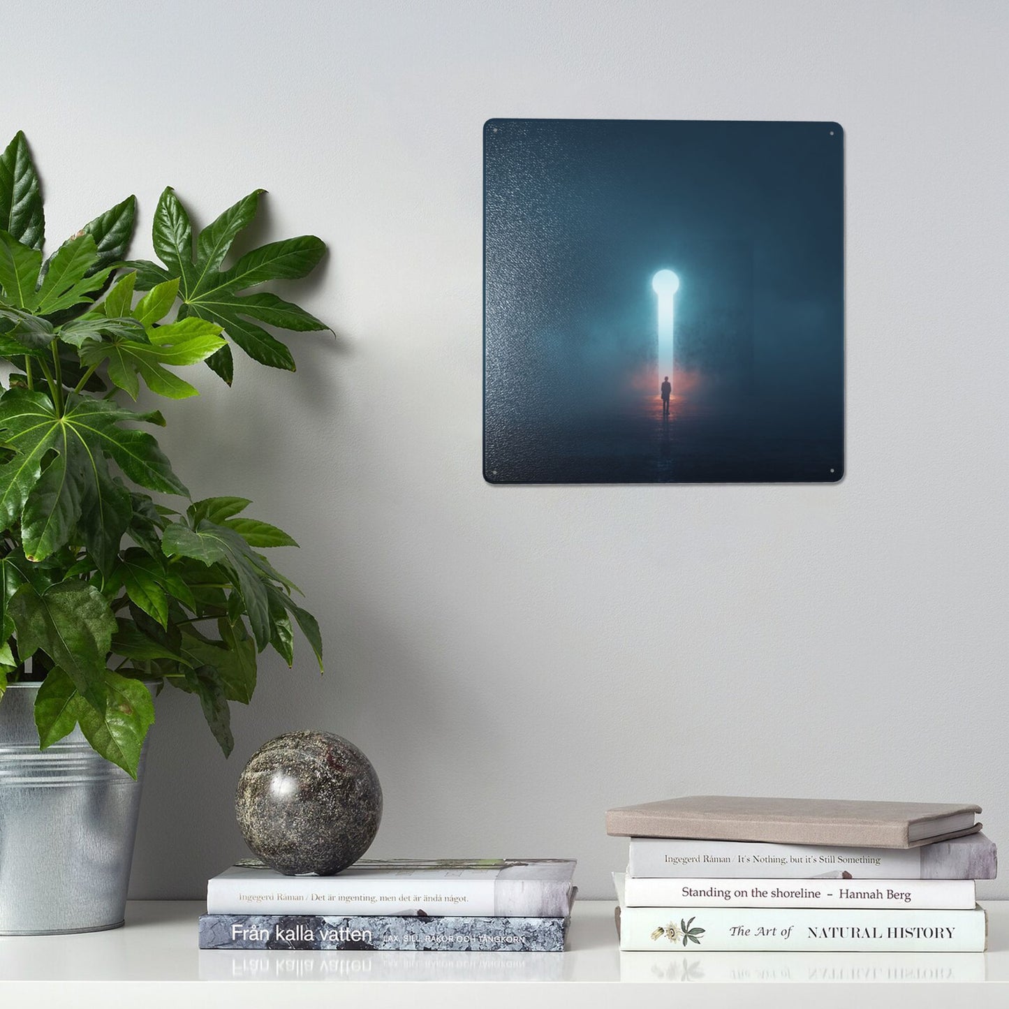 Keyhole of Light | Abstract Tin Wall Art | 12"x12" Inspirational Metal Print with Pre-Drilled Holes