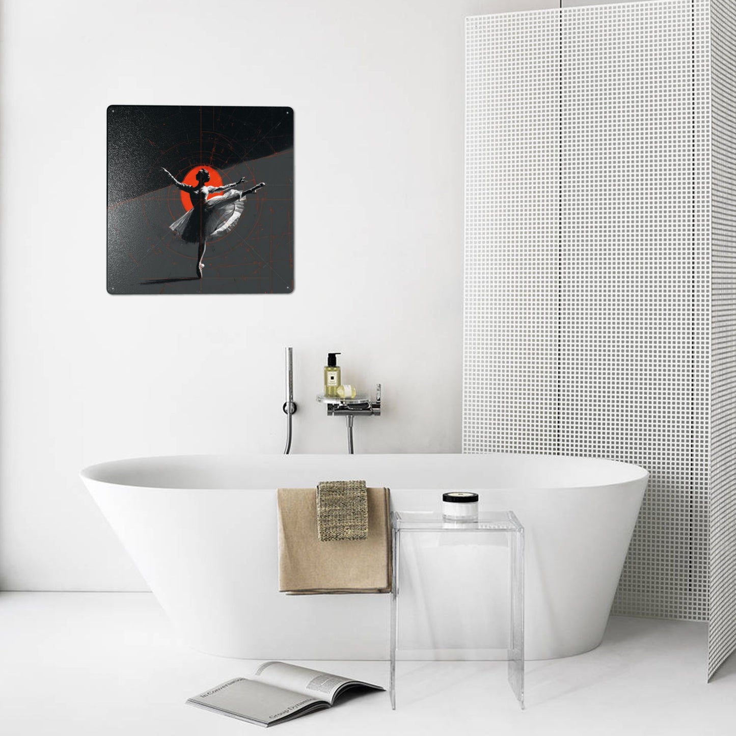 Grace Ignited – Ballerina Modern Tin Wall Art | Abstract Industrial Metal Poster | 12"x12" | Waterproof | Pre-Drilled & Easy to Hang